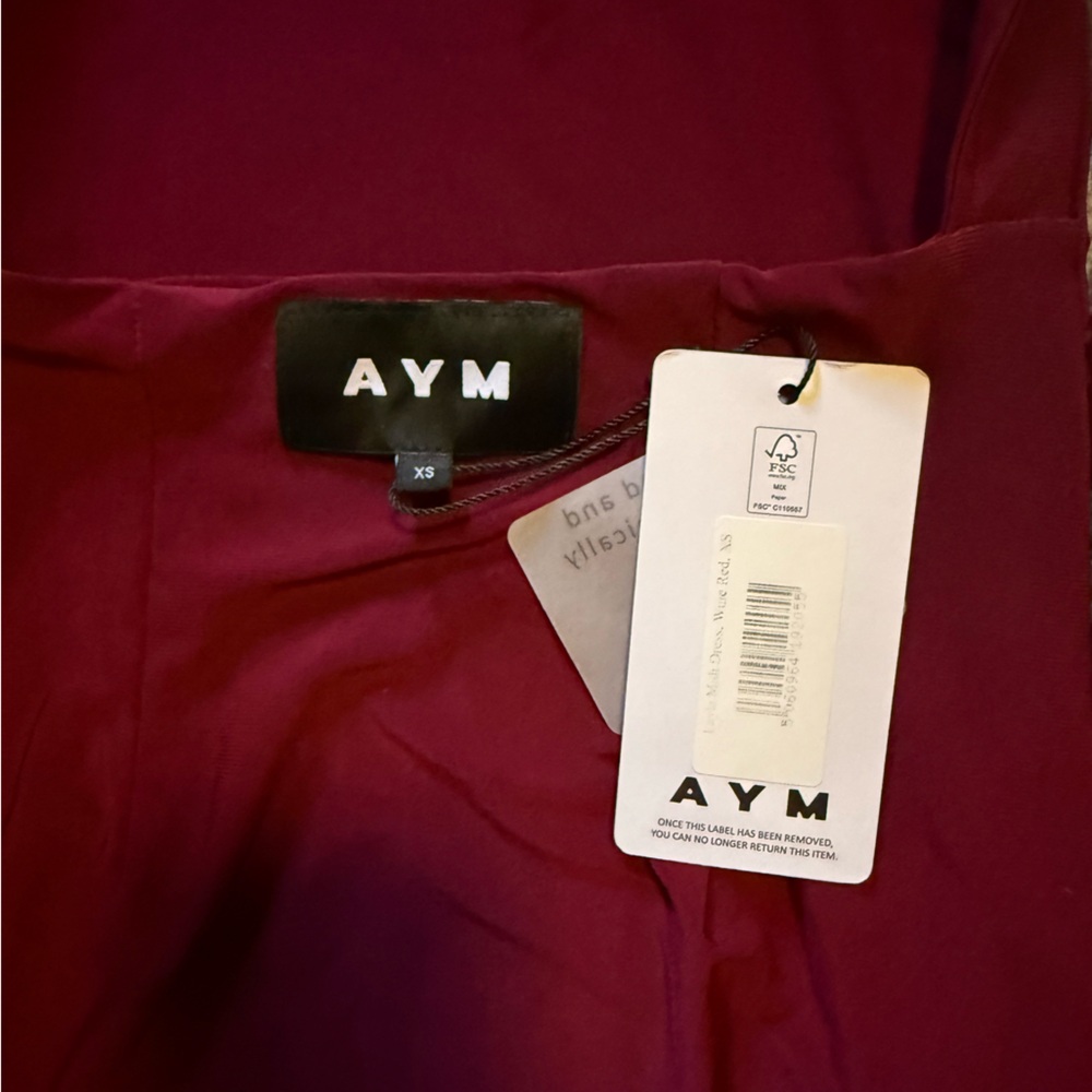 NWT AYM red midi Layla dress - Picture 3 of 7